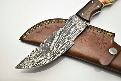 Handmade Damascus Blade Camping Tracker Full Tang
