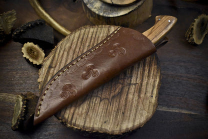 Custom Twist Damascus Skinner Knife Hardwood Handle EDC Hunting Tool