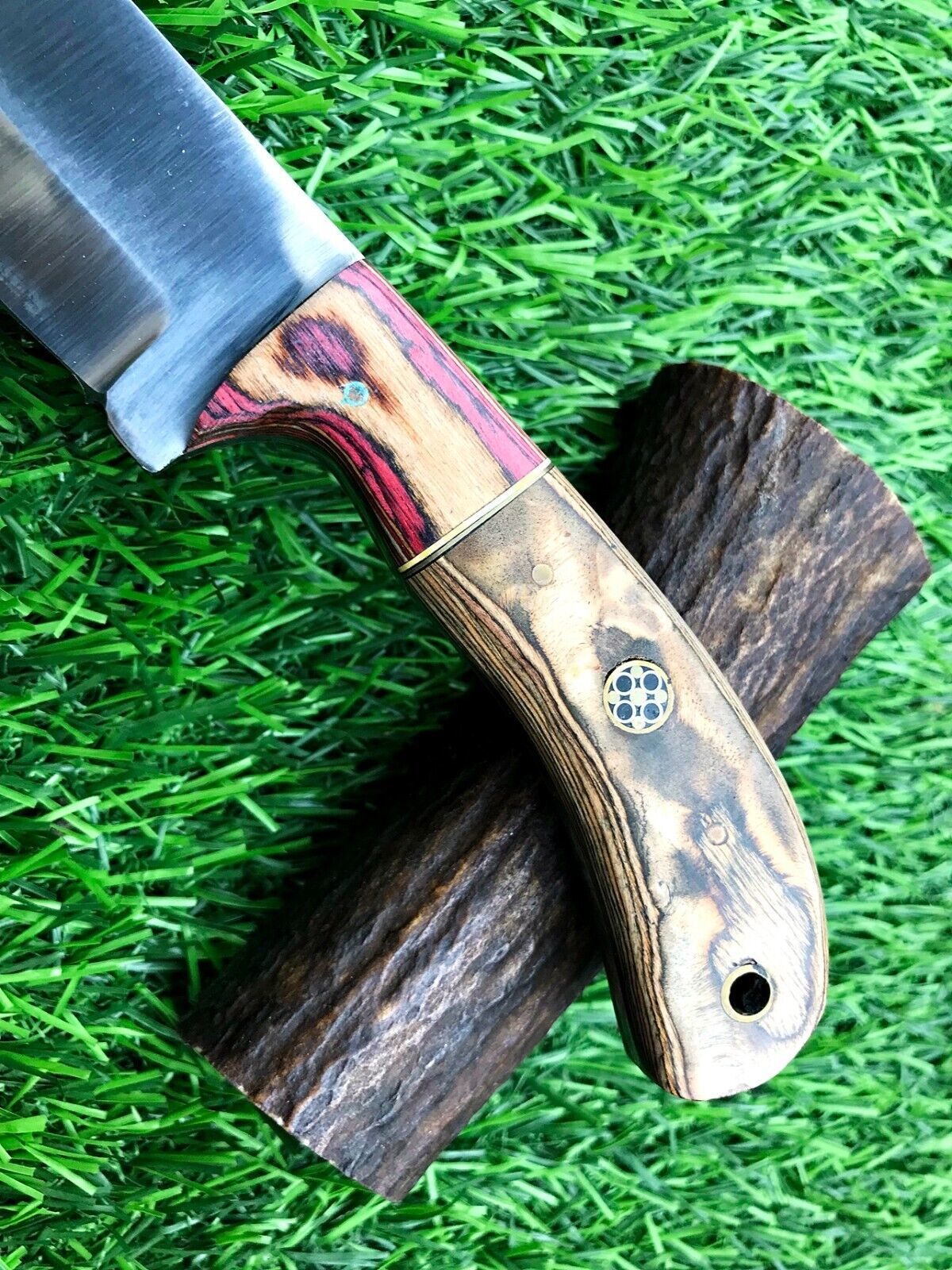 8" Handmade Stainless Steel Skinner Knife with 4" Forged Blade & Leather Sheath