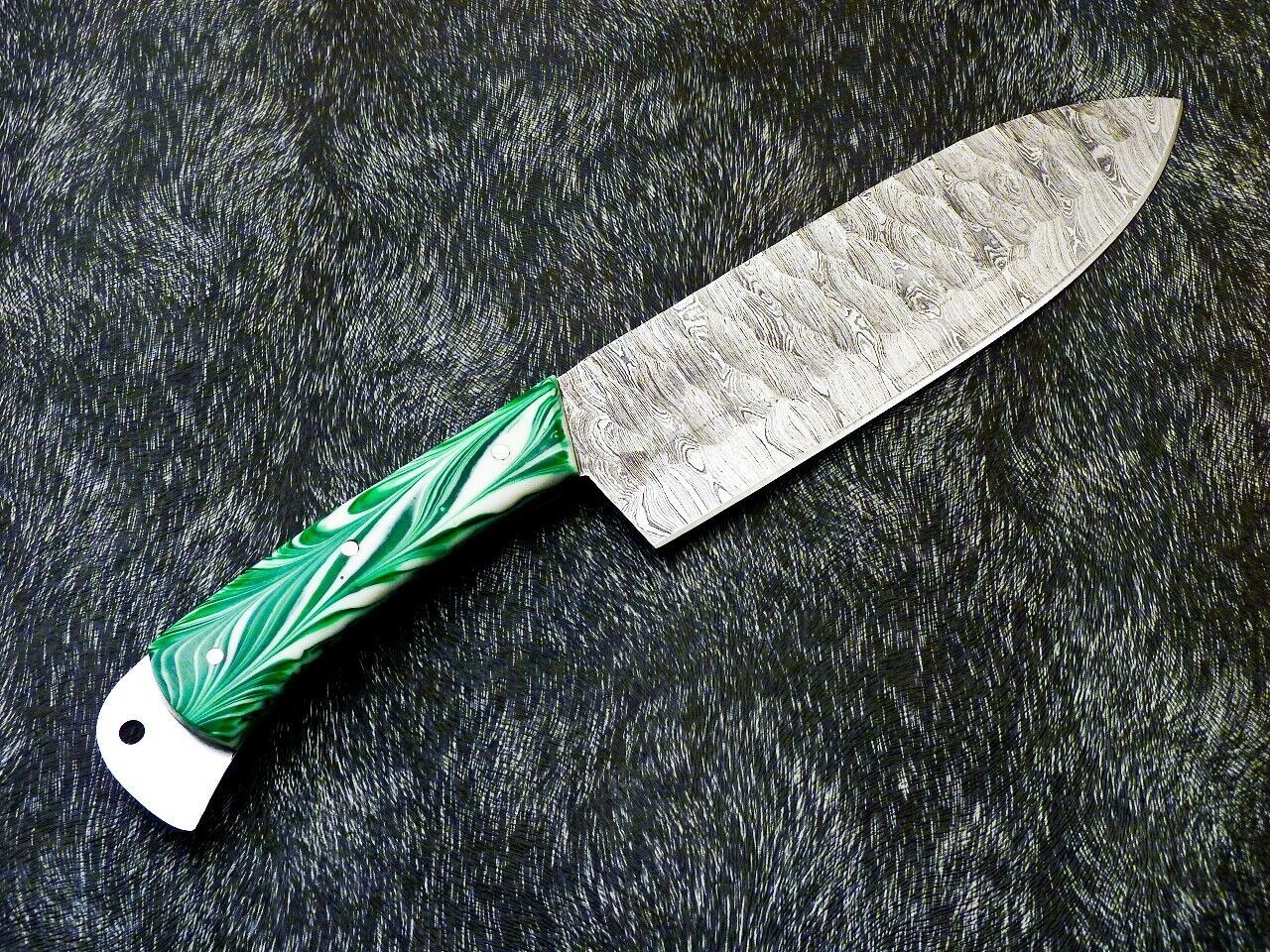 12" Handmade Damascus Steel Chef Knife – Forged Kitchen Knife with Resin Handle