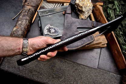 Custom Viking Battle Axe Tomahawk – Tactical Chopper Knife with Leather Sheath