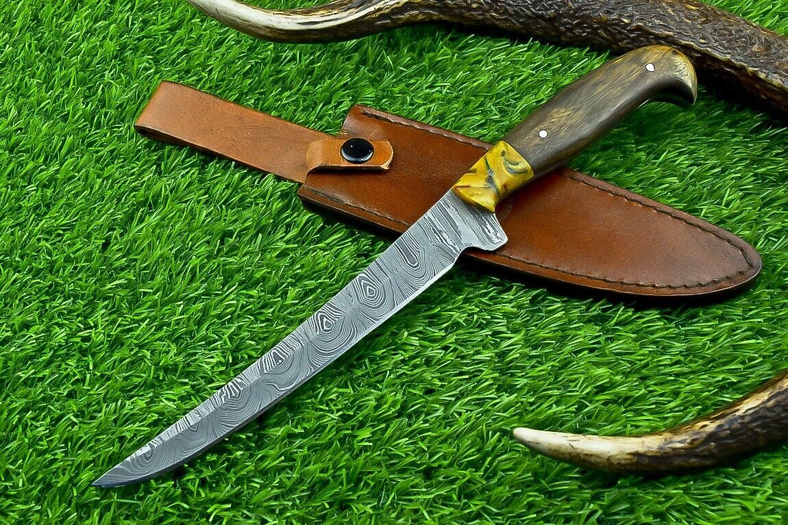 Hand Forged Damascus Steel Fillet Knife – Chef, Kitchen & Hunting Knife