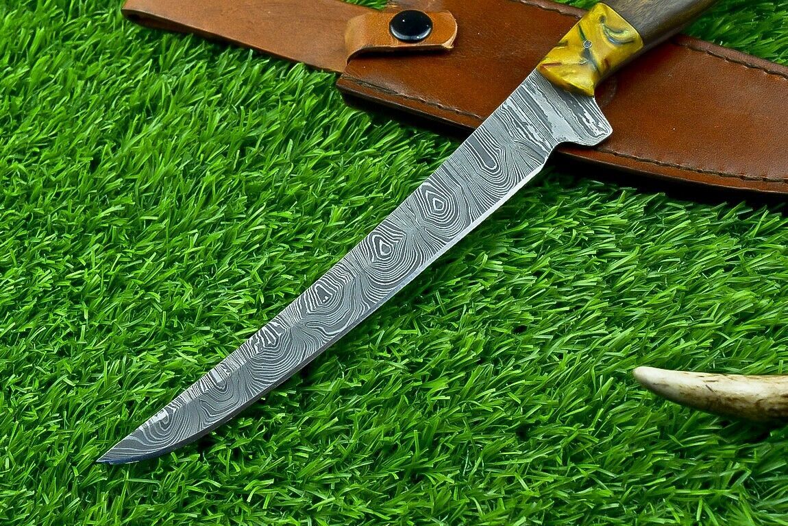 Hand Forged Damascus Steel Fillet Knife – Chef, Kitchen & Hunting Knife