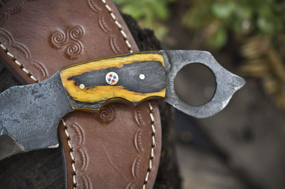 Hand Forged D2 Steel Best Karambit Knife Fixed Blade Karambit with Hard Wood Handle