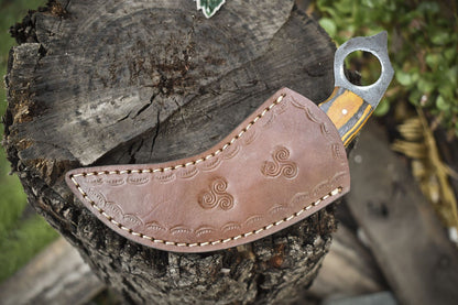 Hand Forged D2 Steel Best Karambit Knife Fixed Blade Karambit with Hard Wood Handle