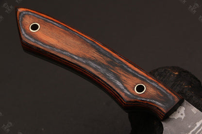 12" Handmade Damascus Fillet Knife Custom Fillet Knife With Pakka Wood Handle & Leather Sheath