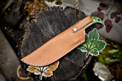 Twist Damascus Skinner Knife with Hardwood Handle and Micarta Bolster for Hunting and Camping