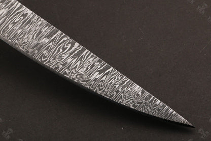 13" Damascus Fillet Knife Fire Damascus Steel Fillet Knife With Leather Sheath