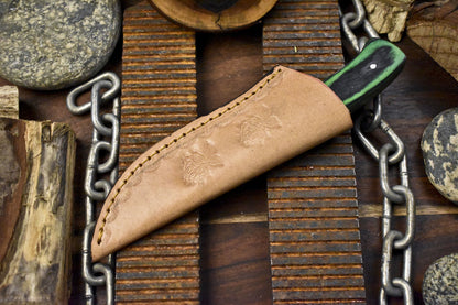 Custom Skinner Knife Twist Damascus Hard Wood Wooden Bolster Gift