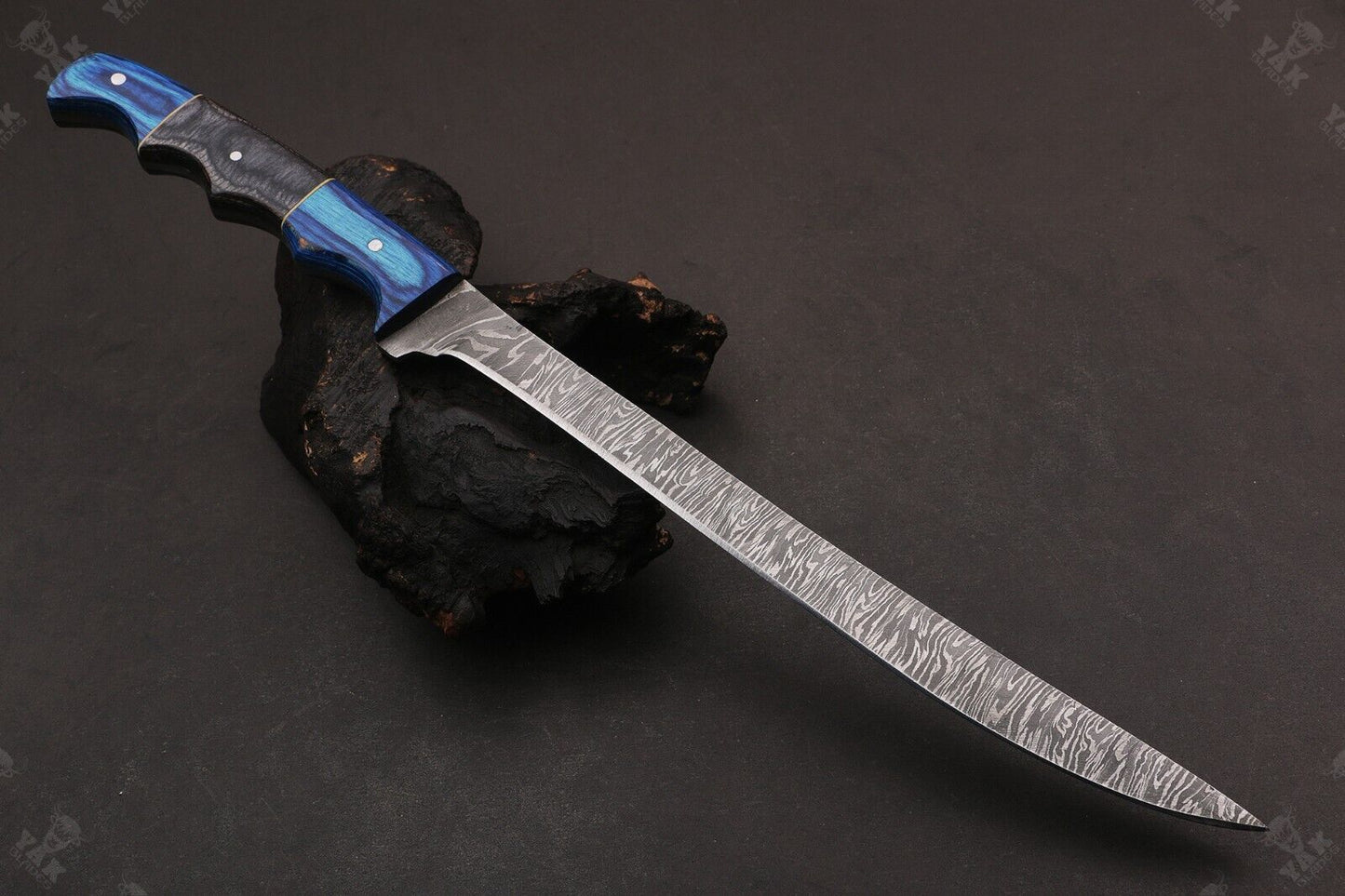 13" Hand Forged Damascus Fillet Knife Damascus Steel Fillet Knife for Professionals W/Sheath