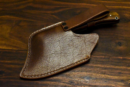 Hand Forged Damascus Axe Hunting Chopper with Walnut Wood Handle | Custom Damascus Steel Axe Knife