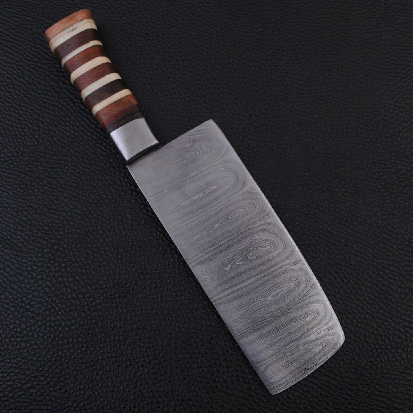 Custom Handmade Damascus Steel Cleaver Knife – Kitchen Chef Cutlery with Micarta Handle