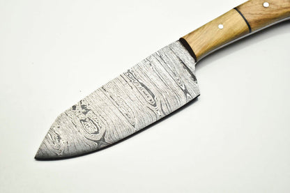 Custom Handmade Damascus Steel Blade Chef Knife Full Tang Sport Knife with Pakka Wood Handle