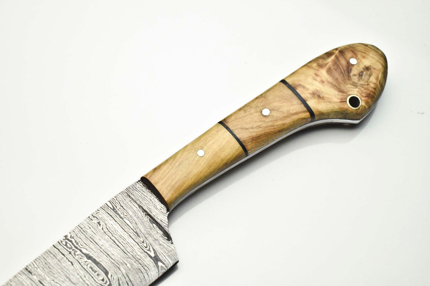 Custom Handmade Damascus Steel Blade Chef Knife Full Tang Sport Knife with Pakka Wood Handle