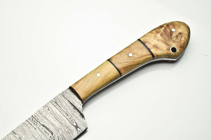 Custom Handmade Damascus Steel Blade Chef Knife Full Tang Sport Knife with Pakka Wood Handle