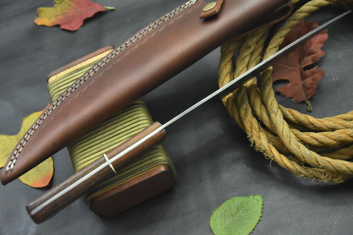 Custom San Mai Damascus Steel Chef Knife Handmade with Walnut Handle