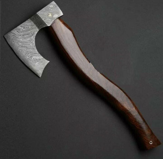 Custom Hand Forged Damascus Steel Tomahawk Axe Head 20-Inch Viking Hunting Axe