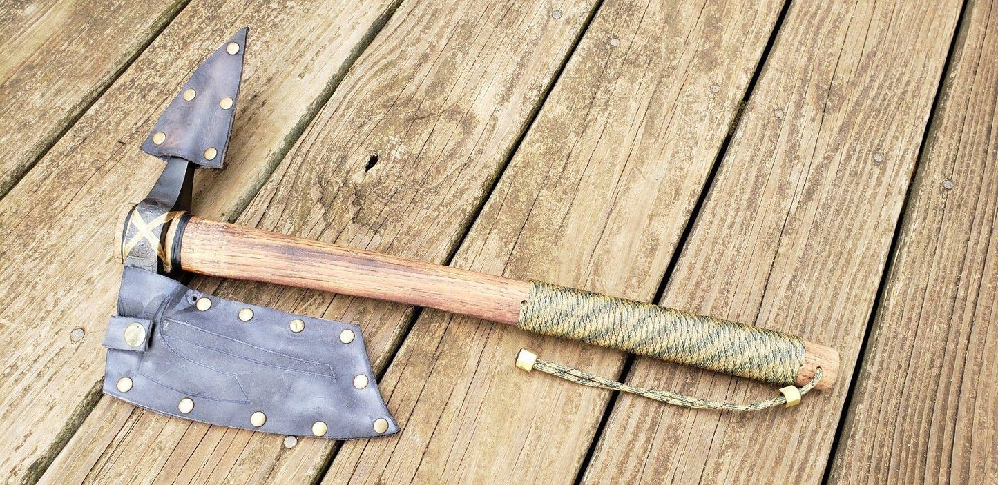 Hand-Forged Viking War Hammer Tomahawk | 4140 Tool Steel Skull Crusher