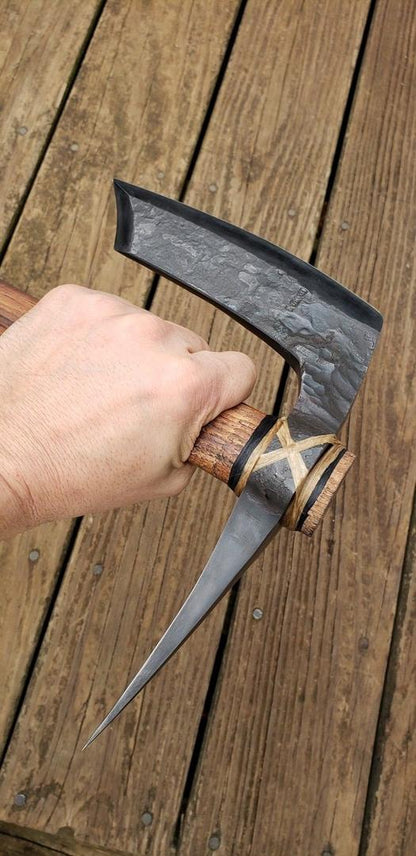 Hand-Forged Viking War Hammer Tomahawk | 4140 Tool Steel Skull Crusher