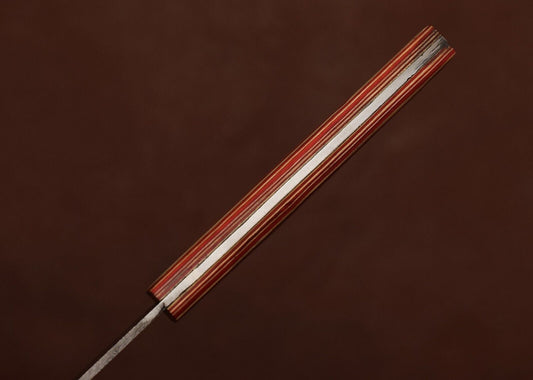 Premium Custom Damascus Steel Kitchen Chef Fillet Knife with Pakka Wood Handle & Leather Sheath