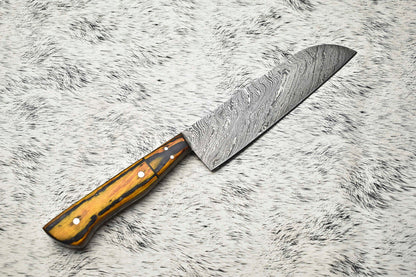Cutlery Salvation Handmade Damascus Blade Kitchen Full Tang Chef Knife – 10" Overall, 384-Layer Forged Steel, Professional Sharpened Edge