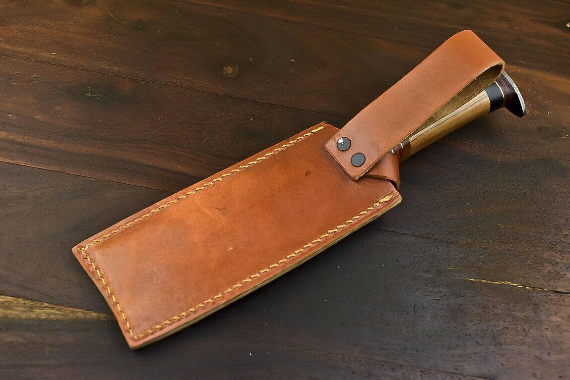 12.5" Foldable Damascus Bowie Knife with Olive Wood Handle Tactical Series