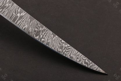 14" Custom Handmade Fire Damascus Steel Fillet Knife Damascus Fillet Knife W/Sheath