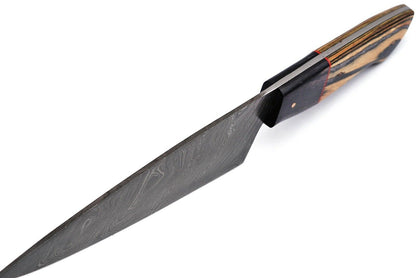 10.75" Handmade Damascus Steel Chef Kitchen Knife with Color Wood Handle
