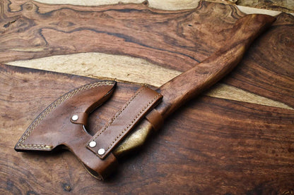 Custom Handmade Laser Etched Viking Axe – High Carbon Steel Hatchet