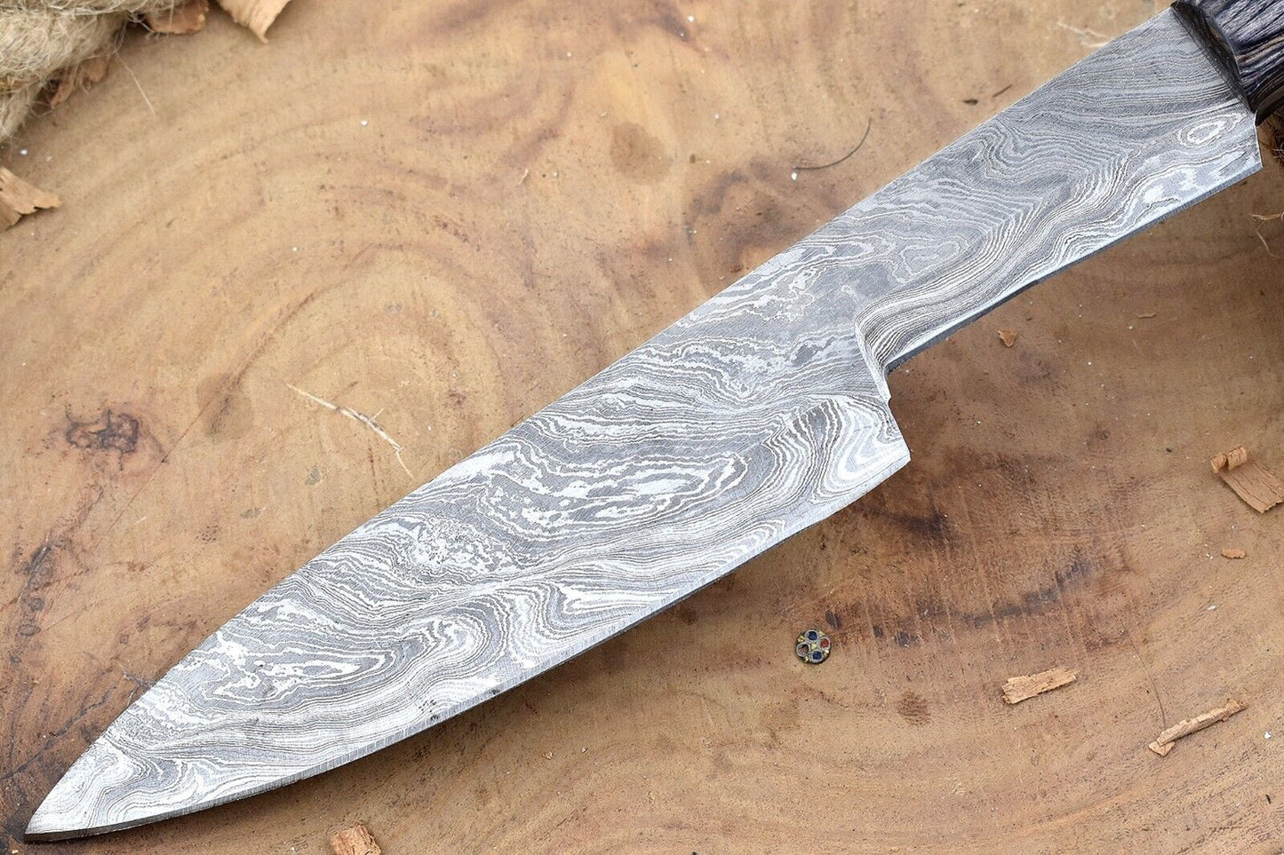 Hand Forged Damascus Steel Chef Knife | Custom Black Dollar Sheet Handle