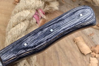 Hand Forged Damascus Steel Chef Knife | Custom Black Dollar Sheet Handle