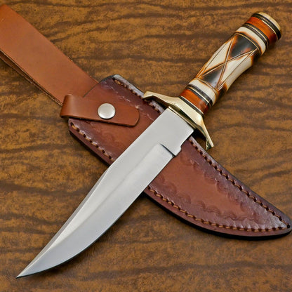 Custom Handmade D2 Steel Hunting Bowie Knife – Outdoor Survival Blade