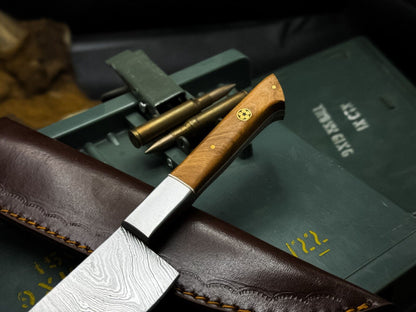 Custom Handmade Twist Damascus Steel Chef Knife Set | Paka Wood Handle