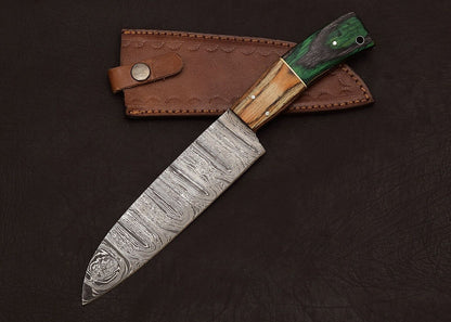 Authentic Handmade Damascus Steel Chef Fillet Knife with Premium Pakka Wood Handle