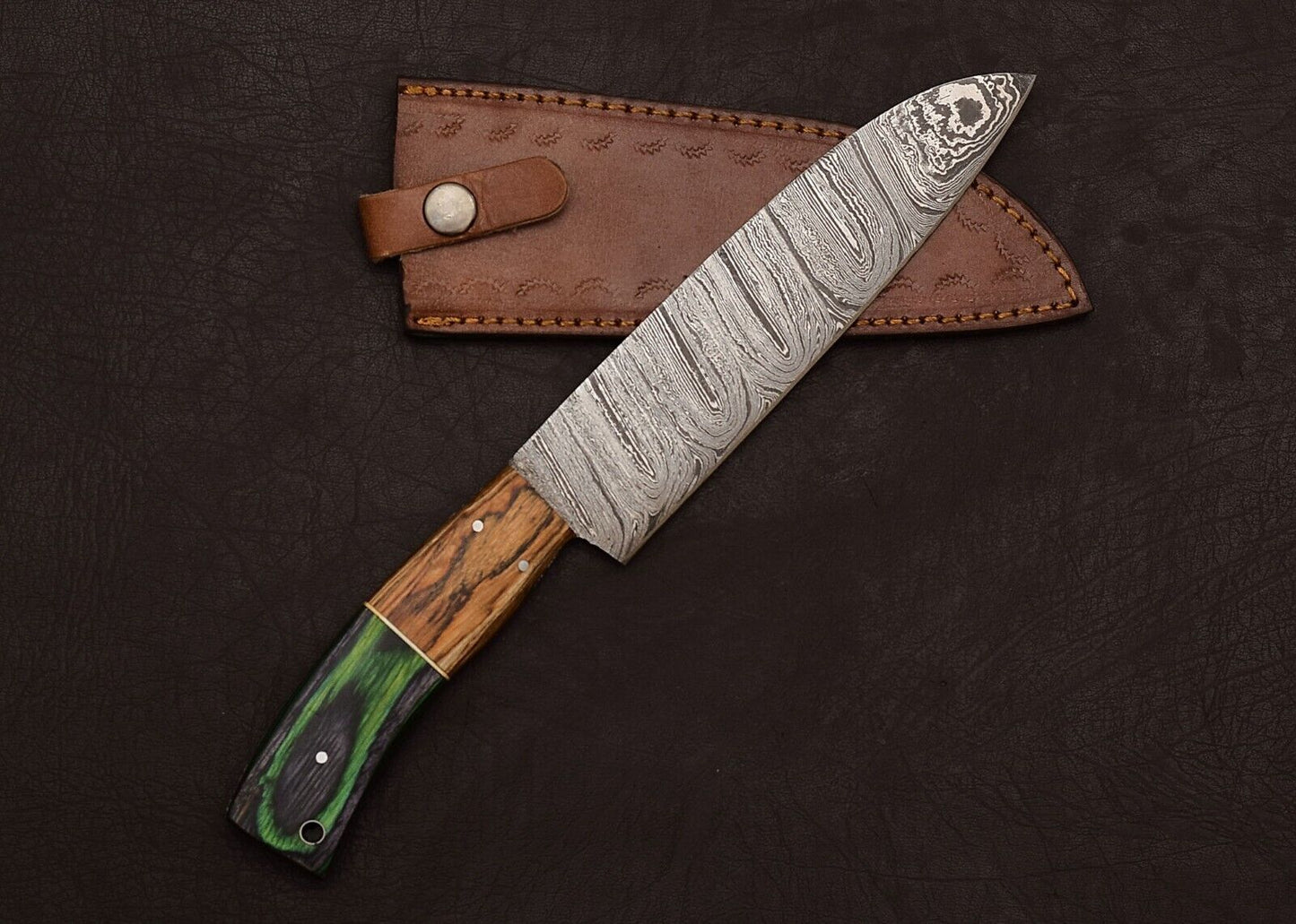 Authentic Handmade Damascus Steel Chef Fillet Knife with Premium Pakka Wood Handle