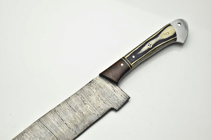 12" Handmade Forged Damascus Steel Kitchen Chef Knife – Full Tang Sharp Blade