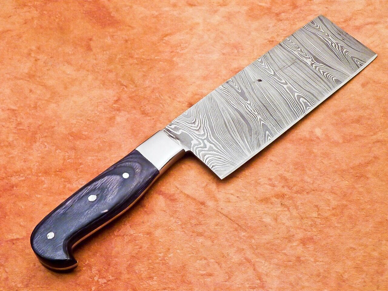 12" Professional Chef Chopper Cleaver Knife – Handmade Damascus Steel with Hardwood Handle