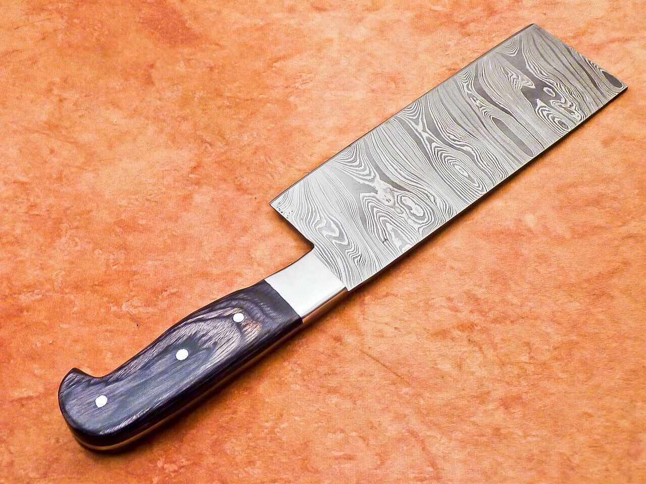 12" Professional Chef Chopper Cleaver Knife – Handmade Damascus Steel with Hardwood Handle