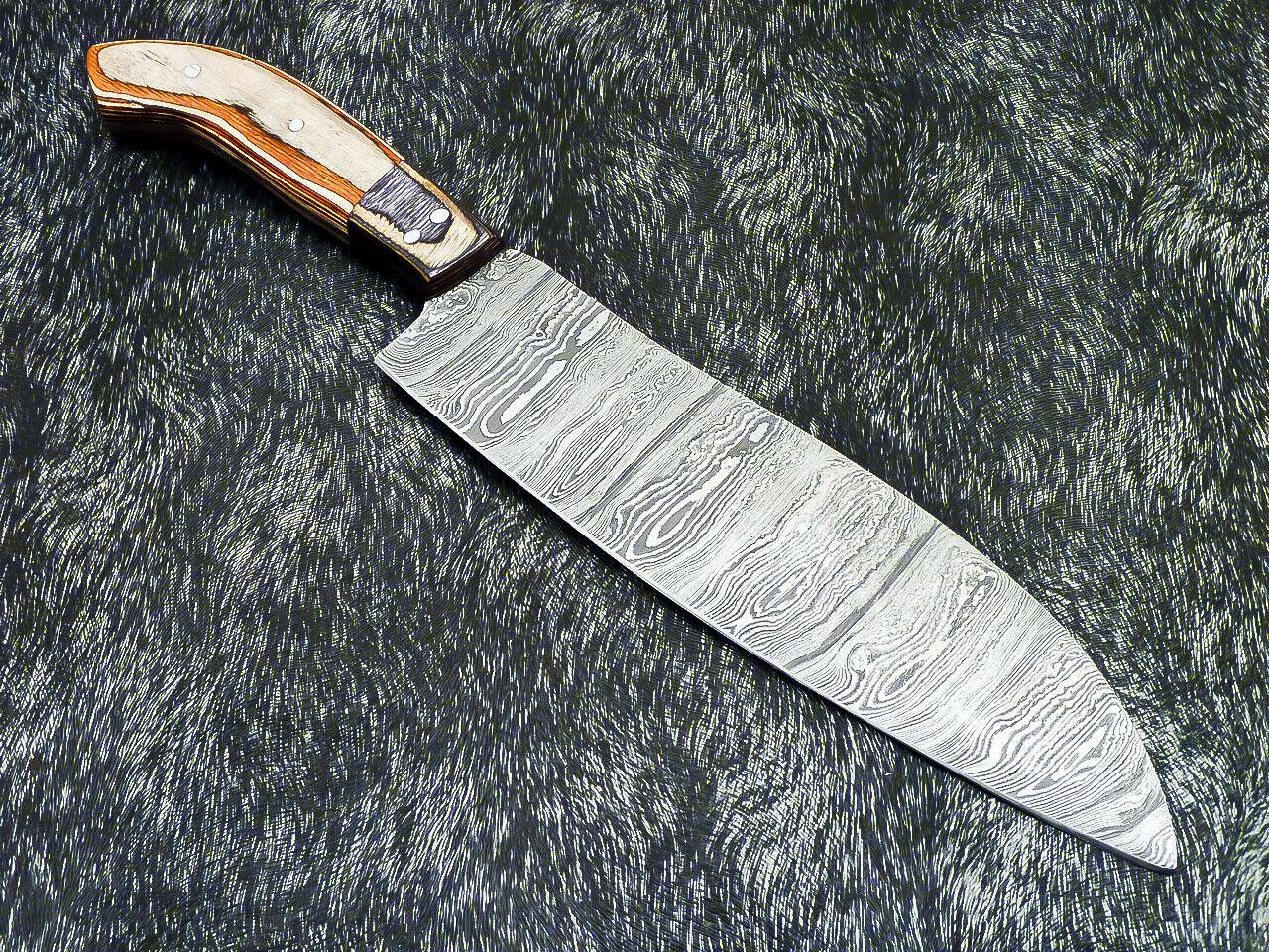 10" Handmade Damascus Steel Chef Knife – 5" Blade with Durable Hardwood Handle