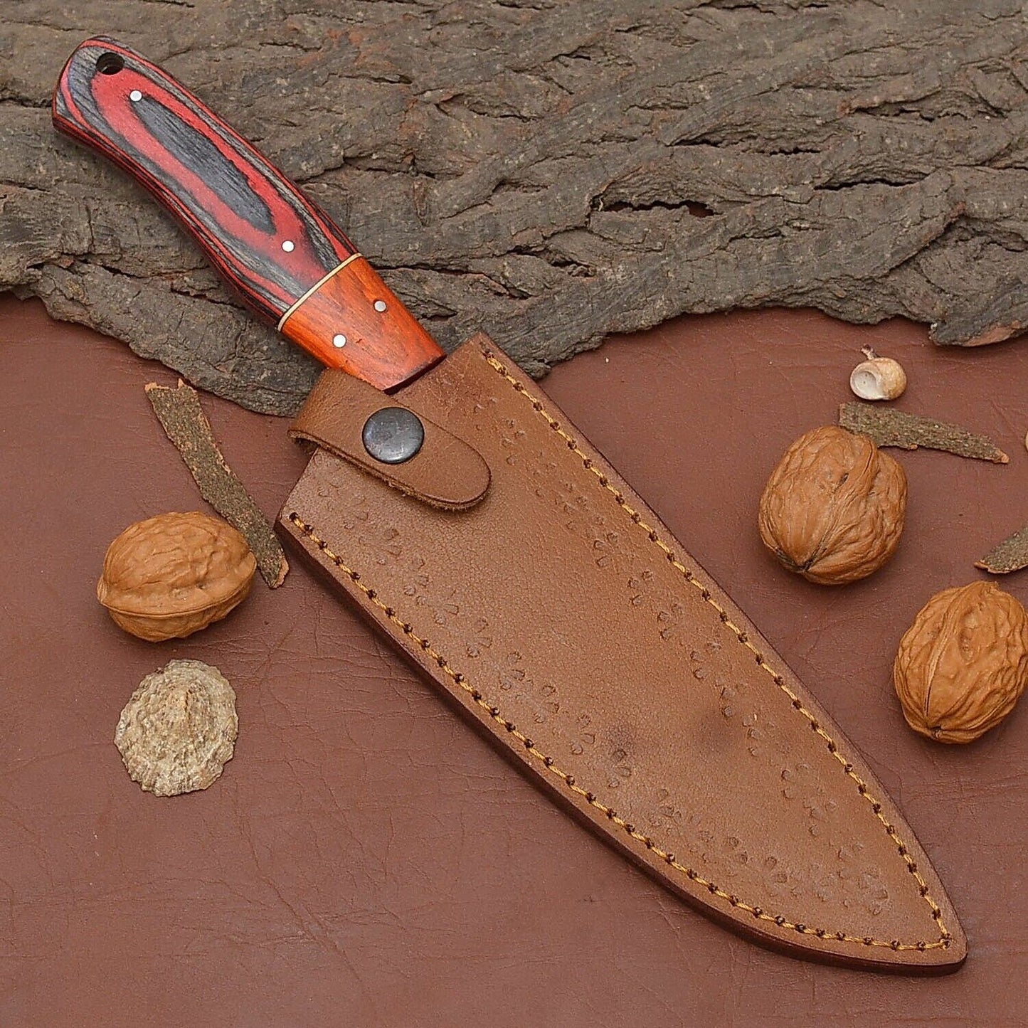 Handmade Damascus Steel Chef Fillet Knife With Pakka Wood Handle