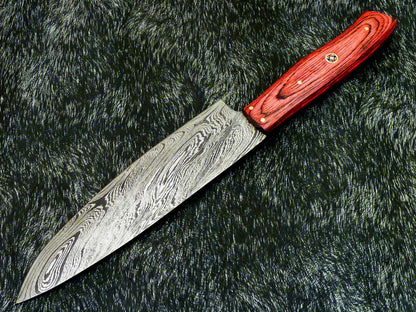 12.0" Professional Handmade Damascus Chef Knife | Hardwood Handle