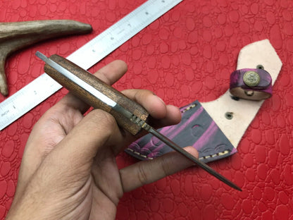 8" Handmade Damascus Karambit Damascus Steel Hunting Knife With Wood Handle