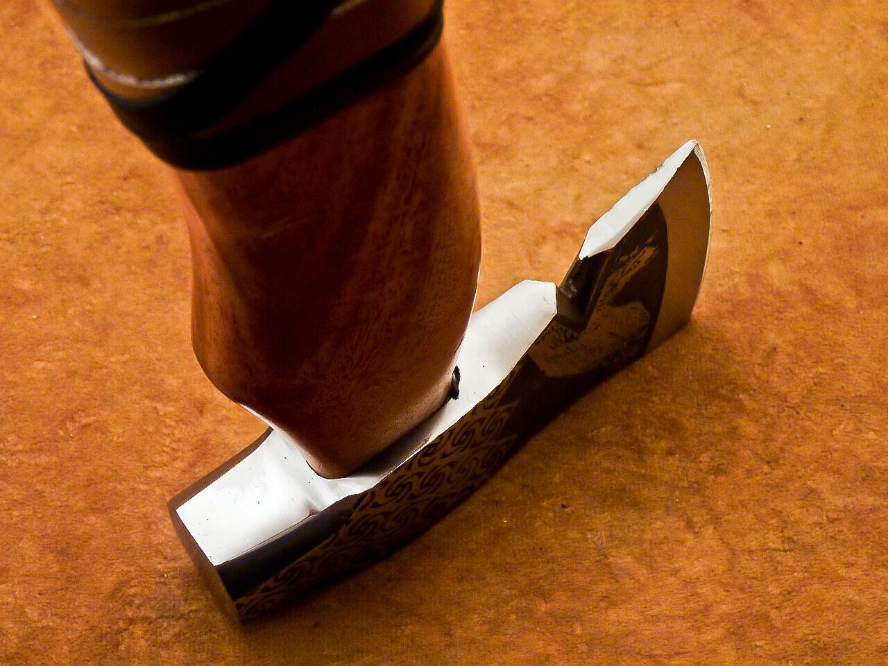 Custom Hand Forged Viking Bearded Steel Camping Hatchet Tomahawk Axe 15 Inch Natural Wood Handle