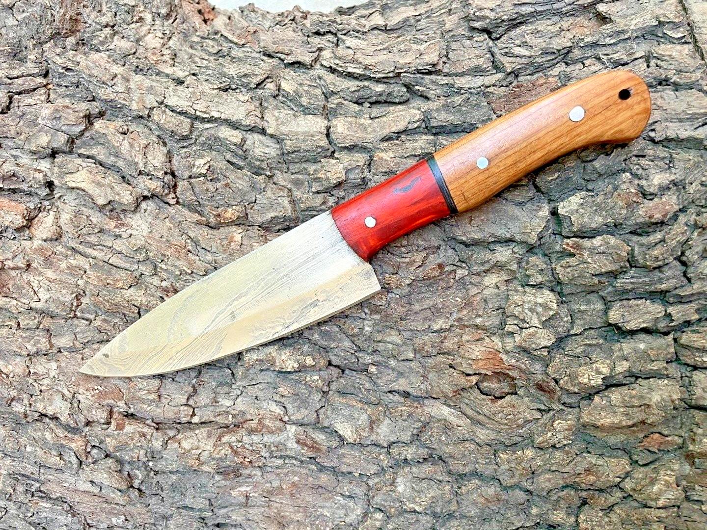 Handmade Damascus Steel Cutting Chopping Cooking Kitchen Chef Knife with Sheath
