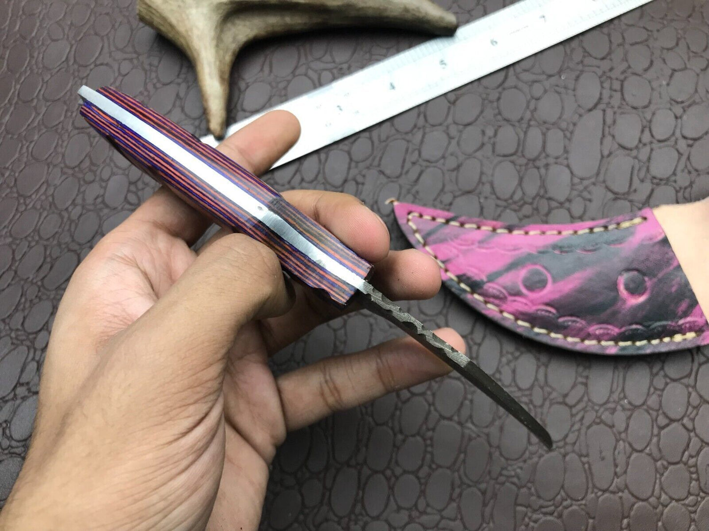 8" Handmade Damascus Karambit Knife Best Damascus Steel Karambit with Wood Handle