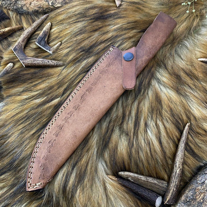 Handmade Damascus Steel Chef Knife with Olive Wood Handle – 12" Professional Kitchen Knife