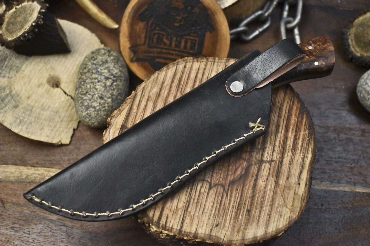 Custom Forged Twist Damascus Skinner Knife Micarta Handle for Fishing and Hunting