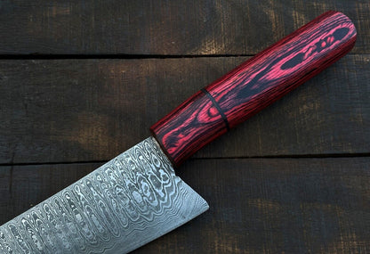 Chef Knife – Custom Handmade Damascus Steel Kitchen Knife with Wood Handle