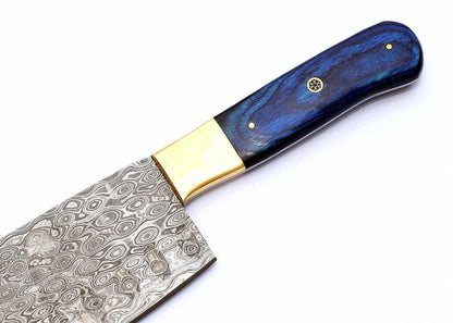 Custom Handmade Damascus Steel Chef Cleaver – 12" Meat Cleaver with 7" Blade & 5" Handle