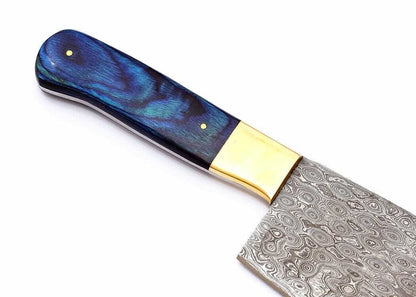 Custom Handmade Damascus Steel Chef Cleaver – 12" Meat Cleaver with 7" Blade & 5" Handle